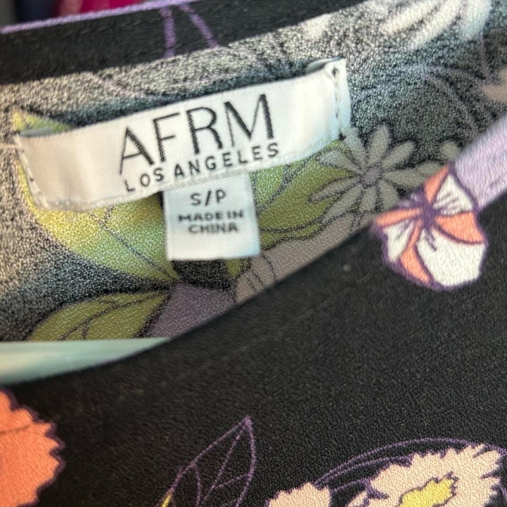 AFRM Jamie Print Open Back Maxi Dress Noir Summer Bouquet Floral Sz Small - Picture 6 of 11